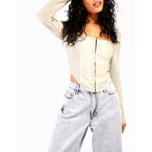 NEW Luvalot Long Sleeve Bandage Detail Corset Top